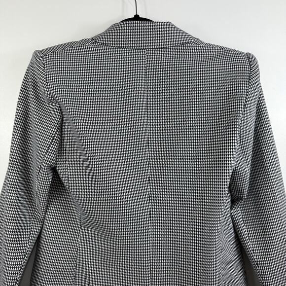 Express New Black White Houndstooth Blazer Small Double Breasted Academia Office - Picture 8 of 13